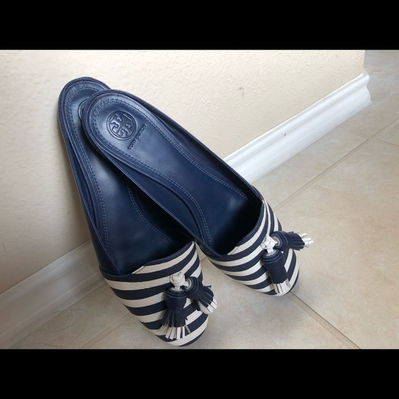 Tory Burch Shoes - Tory Burch Navy Blue White Nautical